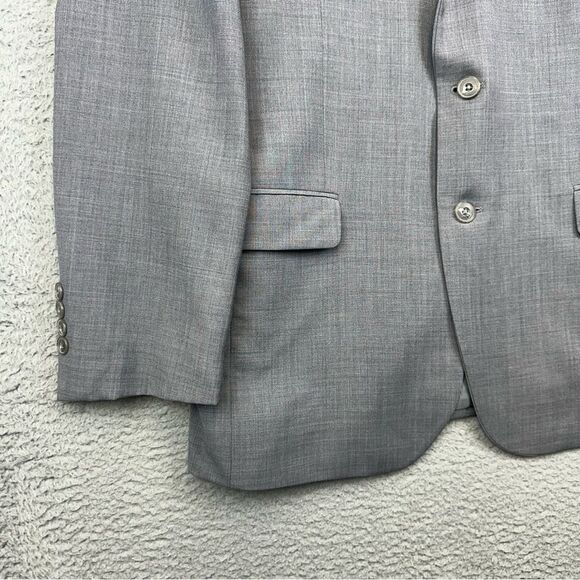 Jos A Bank Blazer Mens 43R Gray Slim Fit Wool 2 Button Suit Jacket Business - Picture 4 of 16